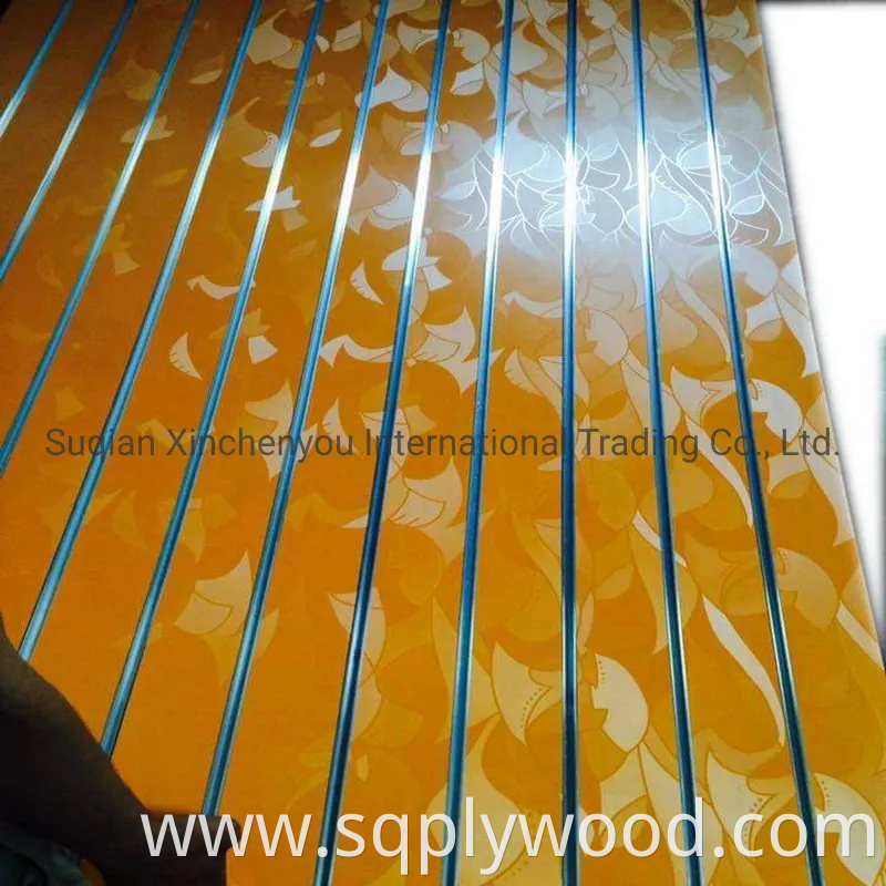 Factory Grooved MDF 18mm Melamine Slot MDF Panel with Aluminum Inserts/Slotted/Slot MDF